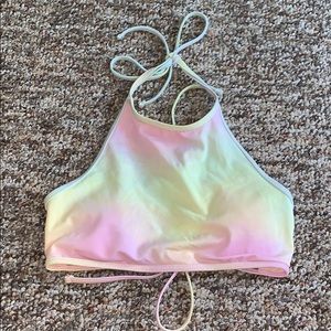 LA Hearts halter top rainbow bikini size XS